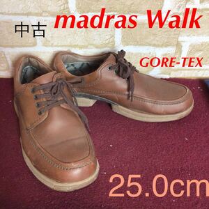 【売り切り!送料無料!】A-372 madras walk!カジュアルシューズ!ブラウン!茶色!25.0cm!GORE-TEX!おしゃれ!中古!