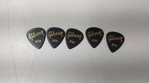 【未使用品・擦り傷多め】Gibson（ギブソン）/ ピック ティアドロップ Extra Heavy-BLK 5枚セット