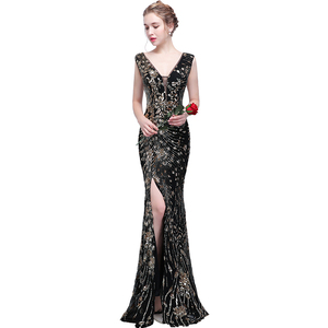 新品　　カラードレス　ロングドレス　黒色　マーメイドライン　セクシー　二次会　お色直し　パーティ　ステージ　 Evening dress YLH186