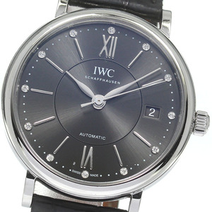 IWC IWC SCHAFFHAUSEN IW458102 ポートフィノ 37MM 12Pダイヤ 自動巻き ボーイズ 保証書付き_816765