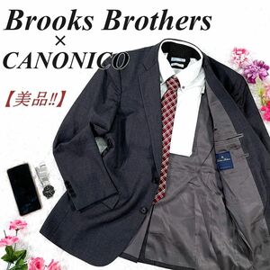 【美品】 Brooks Brothers ブルックスブラザーズ × VITALE BARBERIS CANONICO カノニコ ジャケット 艶感 テーラードジャケット 上着 高級