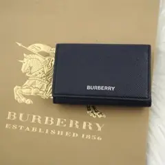 極美品　BURBERRY LONDON 折り財布　三つ折り　ロゴグラム　ネイビー