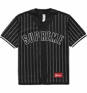 Supreme Rhinestone Stripe Baseball Jersey シュプリーム ラインストーン ストライプ ベースボール ジャージ box ボックス スワロフスキ