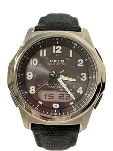 CASIO◆ソーラー腕時計・WAVECEPTOR/デジアナ/ブラック/WVA-M630B-1AJF/2013