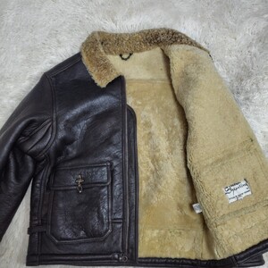 希少XXL【天下一品】SHEARLING/TEODEM シアリング テオドム フライトジャケット B-3 ライダース 肉厚ムートンジャケット メンズ イタリア製