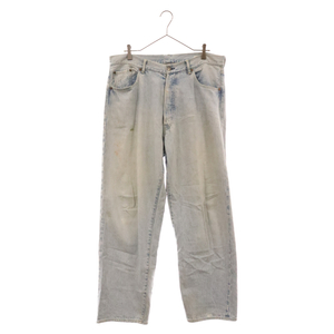 COMOLI コモリ 21AW 5P DENIM PANTS BLEACH ブリーチ加工 5ポケットデニムワイドパンツ ブルー U03-03014