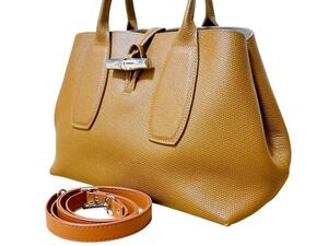 ロンシャン LONGCHAMP 2way レザー ハンドバッグ ショルダーバッグ ロゾ トップハンドルバッグ 10058 HPN 016