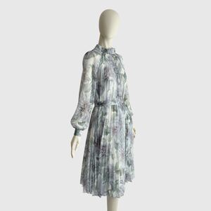 TED BAKER テッドベイカー ワンピース ドレス プリーツ ラメ 長袖 ボタニカル柄 TED BAKER dress 