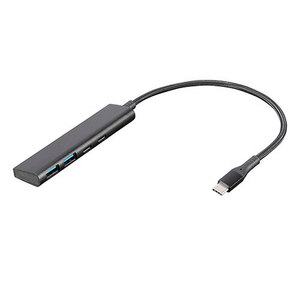 ナカバヤシ USB3.2Gen1Type-C4ポート(Cx2/Ax2)アルミハブ/ブラック UH-C3364BK /l