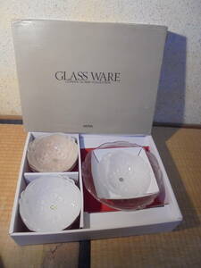 ホヤクリスタル ガラスセット/セレーサ サラダセット-大鉢1個＆小鉢5個 FVS219C/HOYA CRYSTAL GLASS WARE/箱入未使用品-長期保管品