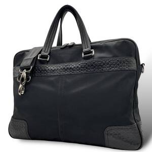 美品 COACH コーチ ビジネスバッグ A4可 レザー ミニシグネチャー 2WAY ブラック 黒 メンズ F70323 C4