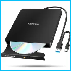 【人気商品】【2024革新型・高速USB3.0対応】 CD DVDドライブ 外付け 静音 DVDプレーヤー 外付けDVDドライブ USB3.0＆Type-C両接続 読取/書込可 CDプレーヤー バスパワー駆動 外付けCDドライブ 軽量 薄型 光学ドライブ 外付