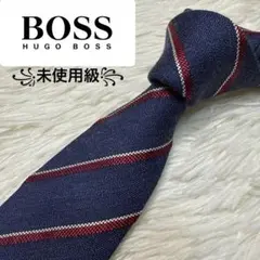 【未使用級】Hugo Boss ブランドネクタイ　ネイビー