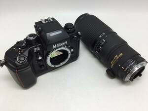 S13〇【動作/精度未確認】Nikon ニコン F4 フィルムカメラ Nikon ED AF MAICRO NIKKOR 200mm 1:4 D レンズ 現状品 ジャンク品 〇