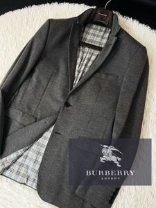 e35 【ストレッチ素材】ノバチェック総柄!! 定価1万●超美品BURBERRY BLACK LABEL●スエット　サマージャケット　バーバリー メンズ L