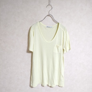 T by Alexander Wang Uネック サイズXS 半袖Ｔシャツ カットソー イエロー アレキサンダー ワン 3-0707S 216636