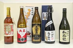 ☆未開栓 おまとめ まとめ売り 5本☆焼酎 梅酒 日本酒 原酒☆黒霧島EX 天草 光右衛門 紀州絵巻 加越能☆古酒 お酒 アルコール 箱付き☆