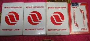 ★中古（2点未使用）★1970年代～★NORTHWEST ORIENT★ノースウエスト航空★TWA★トランスワールド航空★トランプ4点セット