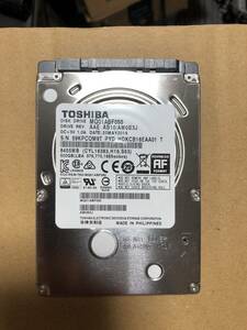 TOSHIBA 500GB 2.5インチHDD 使用時間569時間 薄型7mm　5400RPM