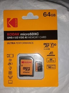 ◆送料無料 ◆Kodak microSD カード 64GB Nintendo Switch スマホ ドラレコ パソコン デジカメ 