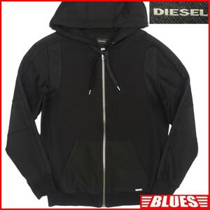 即決★DIESEL★メンズS スウェット ディーゼル 黒 フーディー パーカー トレーナー カットソー 長袖