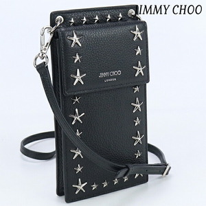 中古 ジミーチュウ 斜め掛け ショルダーバッグ レディース ブランド JIMMY CHOO ペガシ フォンケース レザー ブラック バッグ