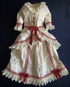ビスクドール用ドレス 51cm前後の人形用 アンティークコットンファブリック イギリスの専門工房 ファッションドール