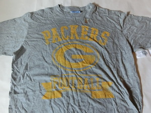 USA購入 MADE IN USA 人気ブランド【JUNKFOOD】x NFLアメフト【GREENBAY PACKERS】ロゴプリントTシャツUS Mサイズ グレー