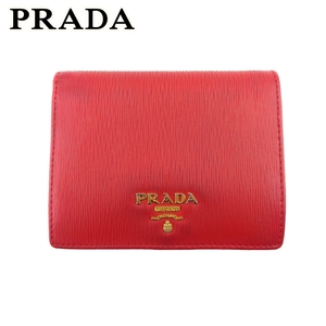 プラダ 二つ折り 財布 ミニ財布 レディース ロゴ PRADA 中古