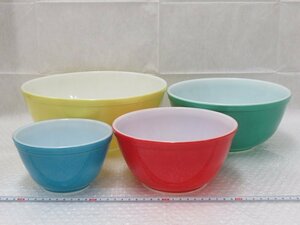 P3017 PYREX パイレックス 耐熱ガラス ボウル 大中小 4客