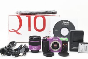 PENTAX Q10 エヴァンゲリオンモデル TYPE01 パープル + 02 Standard Zoom レンズセット [美品] 元箱 ストラップ バッテリー 充電器