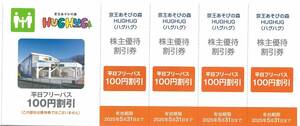 京王あそびの森HUGHUG〈ハグハグ〉 株主優待割引券 入館料100円割引 4枚1組 有効期限：2025年5月31日(土)まで（送料85円～）