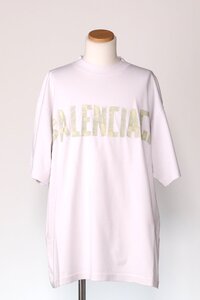 セール バレンシアガ テープタイプ tシャツ ミディアム フィット ホワイト(グレー) サイズ Ｍ BALENCIAGA 739784 TOVA9 9000 WH/新品