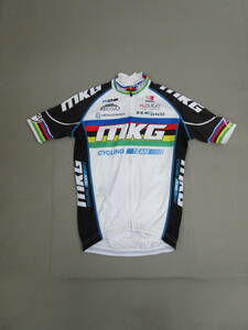 W.23.G.12　CIJ　★送料230円定額☆　サイクリング　チャンピオンジャージ　MKG CYCLING TEAM Steva　XS　ホワイト系　USED　☆