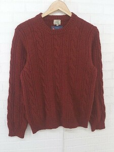 ◇ green label relaxing UNITED ARROWS ウール100% 長袖 ニット セーター サイズM レッド系 レディース P