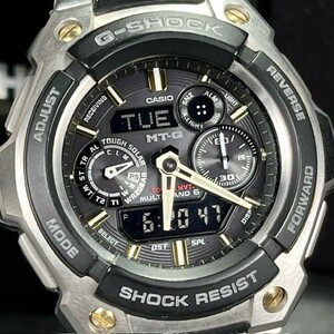 美品 CASIO G-SHOCK カシオ ジーショック MT-G MTG-1500-9AJF 腕時計 電波ソーラー デジタル アナログ ブラック マルチバンド6