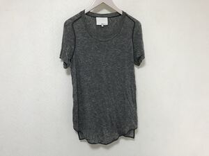 本物3.1フィリップリム 3.1 PhillipLimキュプラウールストレッチレース半袖TシャツインナーレディースグレーXSモードスーツデザイン