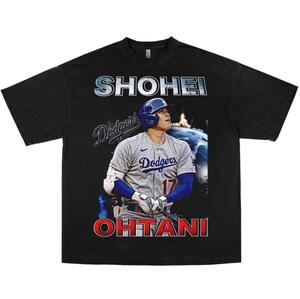 大谷翔平 ドジャース Tシャツ ブラック vintage .