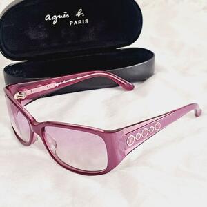 【美品】アニエスベー agnes b. グラデーションサングラス アジアンフィット 箱付き　レディース　AB2789　ピンク