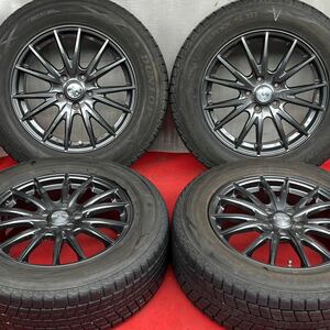 70%以上溝有。WEDS VELVA SPORT 17インチ×7J＋53 PCD114.3/5穴DUNLOP 225/65R17スタッドレス4本。レクサスUX C-HR エスティマ オデッセイ