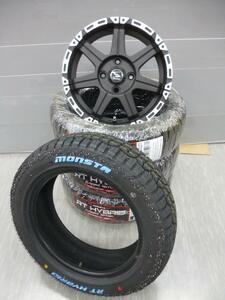 新品★セット★KH007★モンスターR/T★155/65R14★ホワイトレター★ゴツゴツタイヤ★軽トラック・軽バン・ハイゼット・エブリー★G