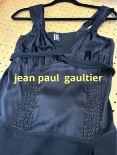 ゴルチェのシルクトップスM ビーズ、リボンjean paul gaultier