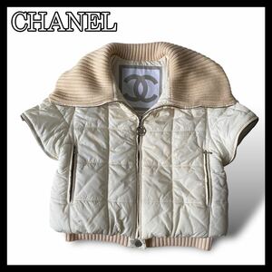 CHANEL シャネル スポーツ　中綿ジャケット　ブルゾン　00T ココマーク金具　白　アイボリー　M位 38