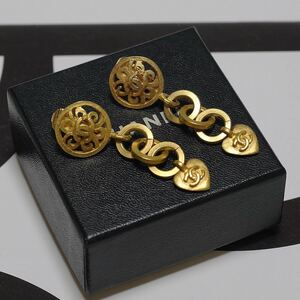 希少美品★シャネル★ＣＨＡＮＥＬ★ 刻印 95P 1995年 シーズンヴィンテージ・レア★ハート★ゴールド★イヤリング