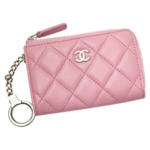 ☆☆ CHANEL シャネル マトラッセ AP0221 ベビーピンク コインケース ラムスキン レディース ゴールド金具 やや傷や汚れあり