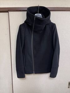 【即決】【良品】 ATTACHMENT アタッチメント MELTON HOODED BLOUSON メントンフーデッドブルゾン ジャケット BLACK ブラック 黒色 