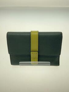 LOEWE◆3つ折り財布/レザー/GRN/無地/レディース/c660s86x01 0051 4437