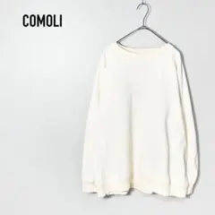 COMOLI 18AW インレイ起毛 長袖クルー WHITE