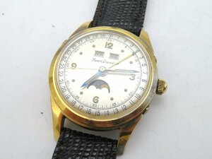 \1◆稼働◆ アンリ・デュボアザン cornavin watch ムーンフェイズ トリプルカレンダー 1950年代 シルバー 手巻き ユニセックス 腕時計 S645