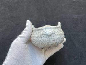 清　哥釉　中国古玩 陶器 香炉　白磁　茶器 時代物　茶道具 中国美術　骨董品 唐物 